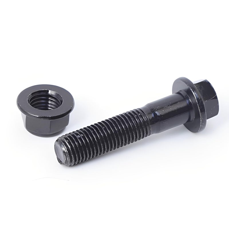 Minho M10-1.25 x 40mm Flange Head Bolts in Carbon Steel Material,Flange Hexagon Screws Come with Flange Nuts,Black Oxide Finish Plated,Partial Thread, 12 Sets - Image 5